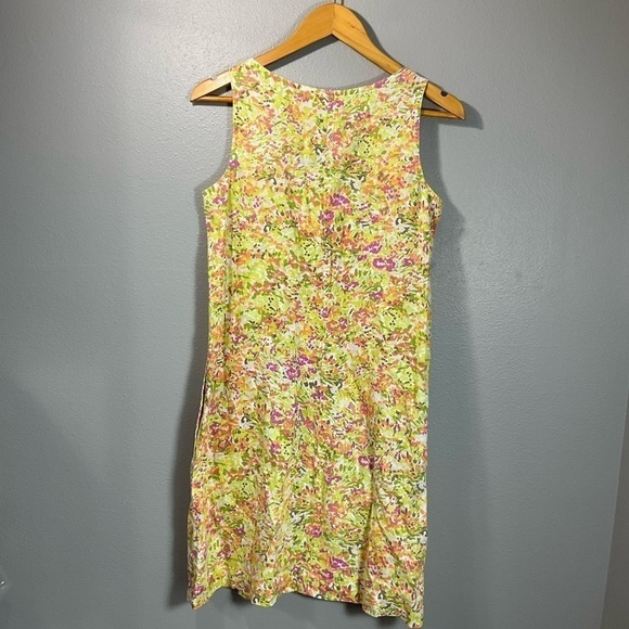 J. Jill Love Linen Pink Green Artsy Abstract Printed Shift Dress Sz XS D65 - Picture 11 of 11